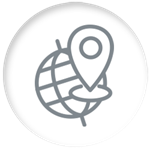 Icona presenza globale e supporto locale